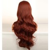RightOn Dark Orange Wig Long Wavy Dark Orange Wigs for