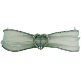 OJERRY Simple Minimal Chunky Statement Green Heart Pendant Chiffon Choker Everyday Essential Y2K Coquette Necklaces Aesthetic Jewelry Accessories Gifts for Women