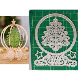 Christmas Tree Metal Die Cuts Dies Cutting, Christmas Tree Crystal Ball Cutting Dies Metal Cut Stencils DIY Scrapbooking Cards Decorative Embossing Paper Dies for Album Card Making Scrapbooking