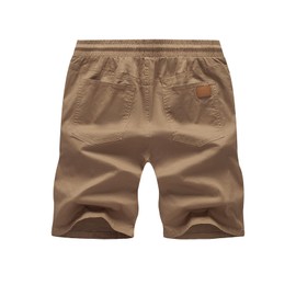 Jmierr Men's Summer Chino Shorts, Cotton, Elastic Waist, with Pockets, khaki