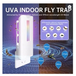 Burlan Flying Insect Trap Plug in Mosquito Bug Zapper with 5 Sticky Glue Board Refills