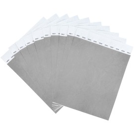 DGBDPACK 100 Pcs Wristbands, 1-100 Consecutive Numbers Waterproof Tearproof and Printable Wrist Straps Admission Bracelets Tickets (Silver)