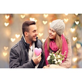 CYLYH 10x8ft Valentine's Day Backdrop Love Heart Bridal Shower Birthday Wedding Party Love Heart Wall Decor Banner Kid Newborn Baby Birthday Party Decor Banner D520