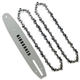 NIUBGONER 10 inch Chainsaw Guide Bar and Chain Combo,Replacement Accessories For RYOBI P546,P2520,For EGO MPS1001,PSA1000,For Makita,For Milwaukee M18 Pole Saw,3/8"LP, 043",40DL(2 Chains+ 1 Bar)