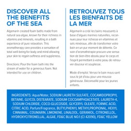 Algemarin Original Scent Foam Bath – European Sea Aromatherapy (1-Pack, 500 ml)