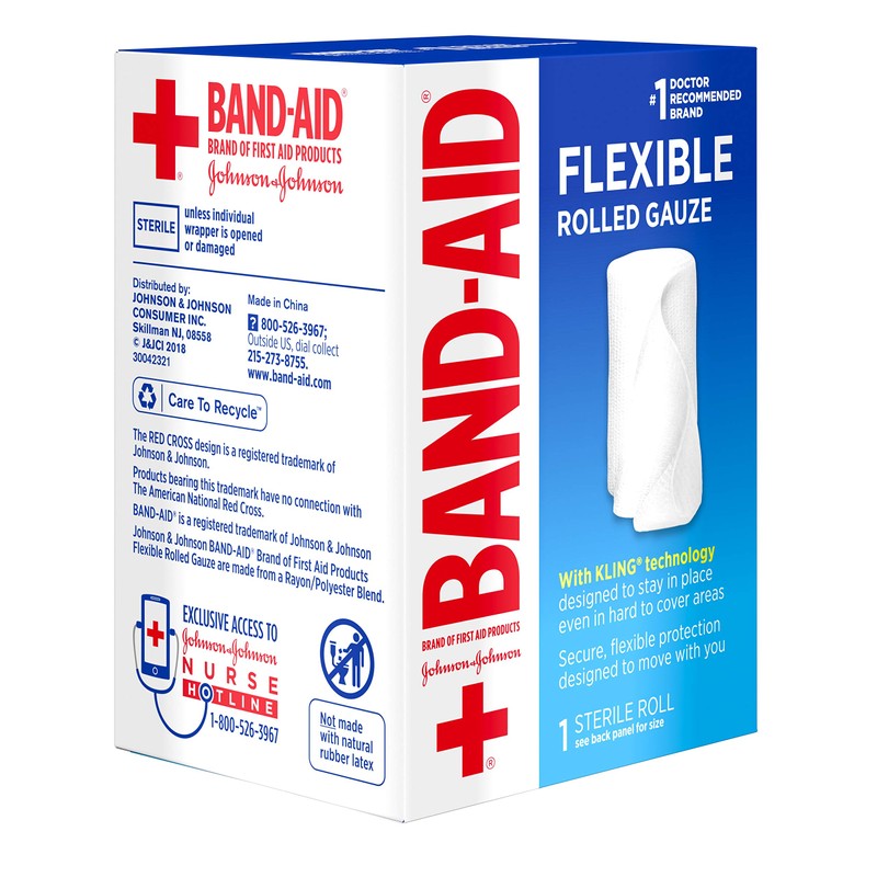 Band Aid Brand First Aid Products Flexible Rolled Gauze Care