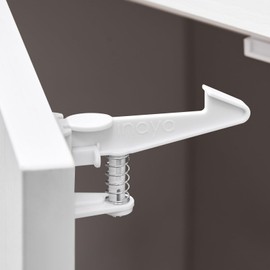 Inaya Cabinet Locks Child Safety Latches (Extended Length) - Baby Proofing Cabinets & Drawers Locks - Child Proof Your Home - No Drilling & No Tools Required! (12 Pack)