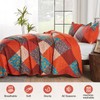Qucover Queen Quilt Bedding Set, 3 Piece Multicolour Patchwork Print