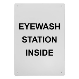 Eyewash Station Inside Sign, 8.5 x 11 in" OSHA Compliant First Aid Sign, Weatherproof Plastic, UV resistant & Easy-to-Read Signage
