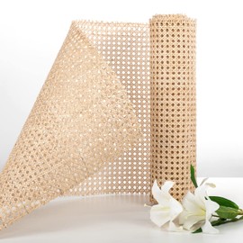 Rattan Webbing for Caning,Natural Rattan Cane Webbing Roll Net Wicker for Cane Furniture, Cabinet, Chairs, Tea Tray, Ceiling, Wardrobe Background Door (16" W x 40''L)