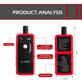 yorpyep TPMS Relearn Tool, EL-50449 Tire Pressure Sensor Fault Diagnosis Instrument, Portable TPMS Reset Tool, Compatible with Ford Lincoln Mercury Tire Repair Accessories (Black)