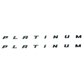 2Pc Platinum Emblem 3D Letter Badge Sticker Rear Bedside Nameplate with Double Tape (Matte Black)