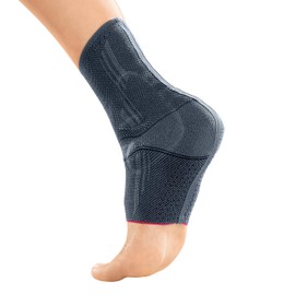 medi Levamed Unisex Ankle Brace - Ankle Brace for Stabilisation, Can be Worn on Both Sides - Foot Bandage Made of Comfort Knit with Relief Zone - Silver | Size II