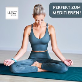 LILENO SPORTS Caribbean Sea Yoga Mat (180 x 60 cm) with Carry Strap - Sports and Yoga Mat Extra Non-Slip in 4 mm Thickness - Gymnastics Mat and Fitness Mat for Workout and Yoga - Sports Mat