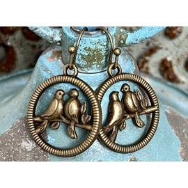 Bronze Dangle Bird Earrings Nature. Jewelry Earrings for Women #3298FE556
