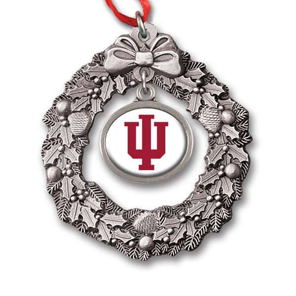 Indiana University Block IU Wreath Charm Ornament IMC-Retail