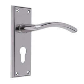 Carlisle Brass Serozzetta Trenta Lever On Backplate - Euro 47.5mm - Polished Nickel - Includes a Pair of Handles & fixings
