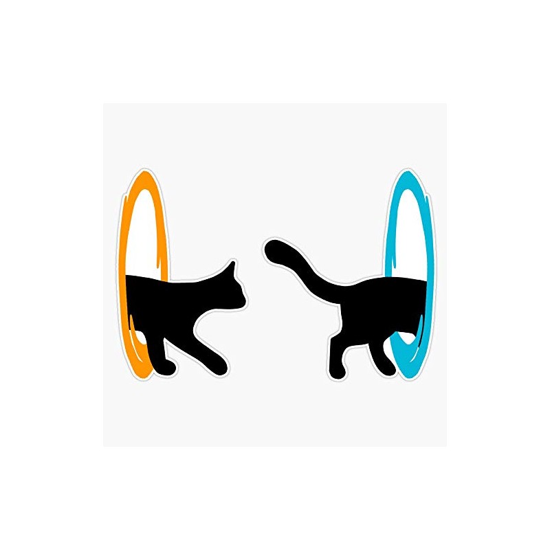 Portal Cat Waterproof Vinyl Window Bumper Sticker Decal 5"