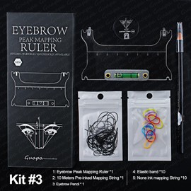 Guapa Professional Eyebrow Mapping Ruler Kit Microblading Eyebrow Ruler with Level Perfect for Brow Design (Kit 2)