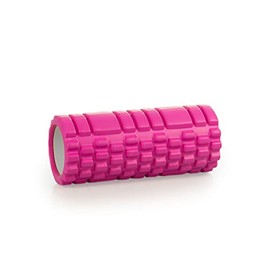 AFH Webshop Fascia Roller, Massage Roller, Pilates Roller, Fitness Roller, Fascia Foam Roller Deluxe, Length: 33 cm, Diameter: 14 cm (Pink), with Bag