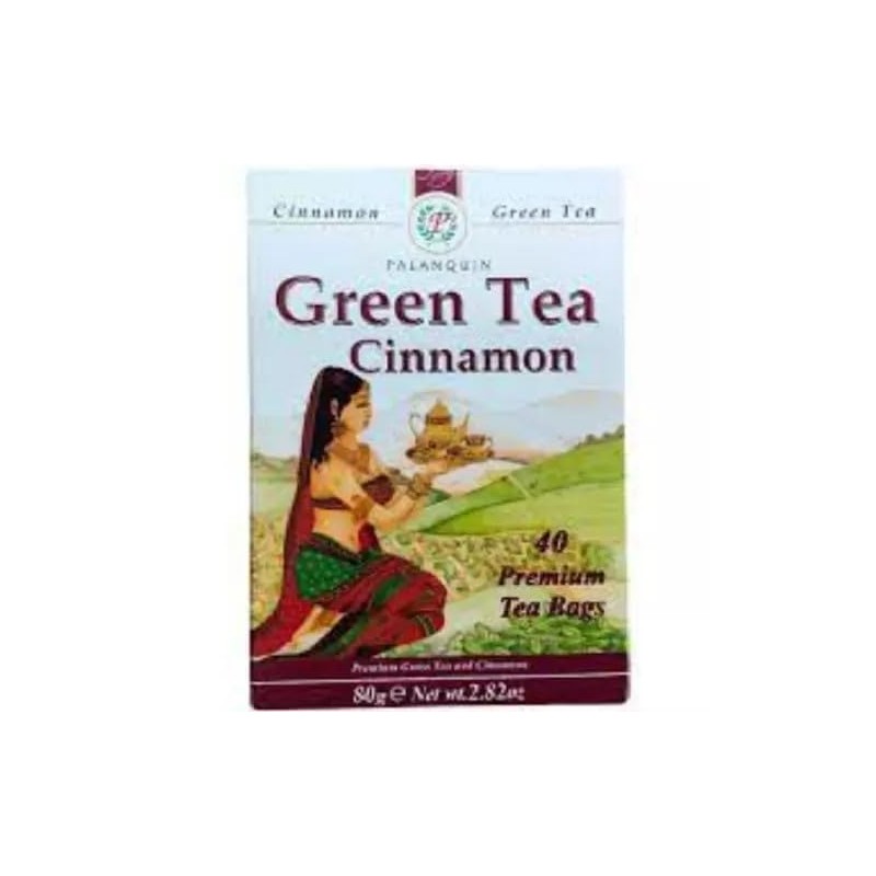 Palanquin Green Tea Cinnamon, 40 Premium Tea Bags, 80 g