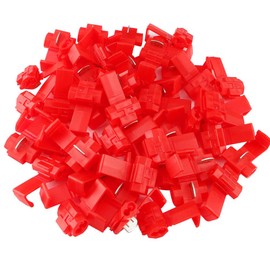 FULARR 50 Pieces Quick Splice Wire Connectors, Solderless Quick Splice Wire Terminals, Crimp Branch Connector for 0.5～1.0 mm² / 22～18 AWG Wire (Red)