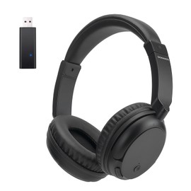 BAOBER Wireless Bluetooth Headphone Over Ear, Bluetooth Transmitter for TV,PC,3.5mm Audio Device, Wired and Wireless Headset (Black)