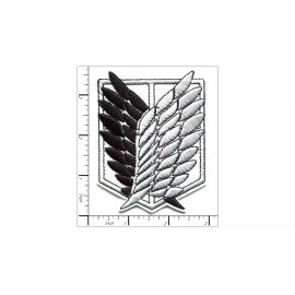 Patchwork Paradise Attack On Titan Wings Of Freedom Black & White Embroidered Iron On Patch Cosplay