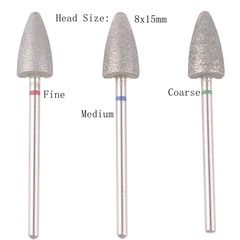 MZCMSL 3pcs Pedicure Cone Drill Bits for Foot Callus Smoothing,