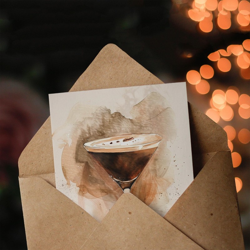 Artery8 Classic Espresso Martini Cocktail Birthday Card