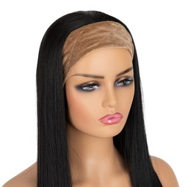 Ecojunmi 2Pcs Adjustable Wig Headband, Velvet Elastic Band Wigs Grip Bands for Keeping Wigs in Place, Wig Grip Headband (light brown)