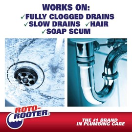 Roto-Rooter 351405 Hair Clog Remover Drain Cleaner, 64 oz