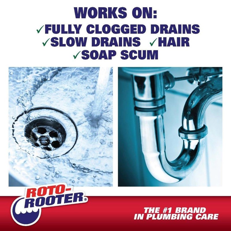 Roto-Rooter 351405 Hair Clog Remover Drain Cleaner, 64 oz