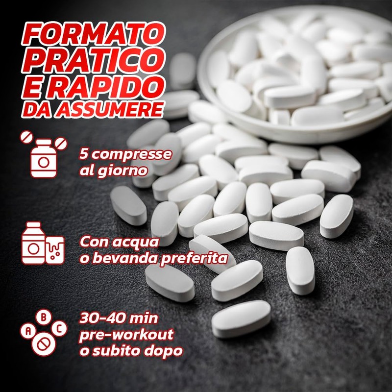 PROLABS – Bcaa Aminoacidi Ramificati Compresse 8.1.1, Amminoacidi 100% Veg