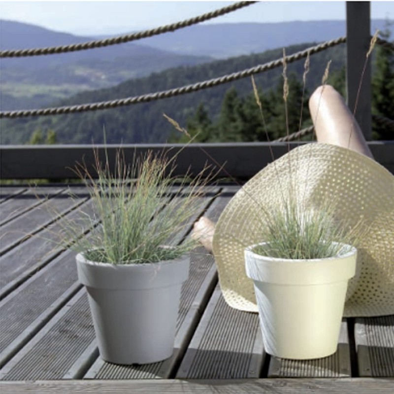 Prosper Plast Lofly Flowerpot, 34.5 x 31.8 cm, Stone Grey,