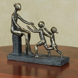 Touch of Class Mommas Embrace Mother and Two Children Family Table Sculpture