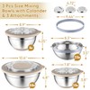 P&P CHEF Mixing Bowls with Lids Set of 3, Stainless