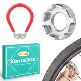 KornaDoz 2 Pcs 6-in-1 Bicycle Spoke Wrench Set, Hardened Steel Bike Spoke Tool for 10-15G Nipples, Precise Rim Truing & Wheel Tensioning, Essential Bike Repair & Maintenance Kit for Road, MTB Cyclists