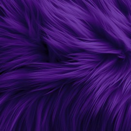FabricLA Shaggy Faux Fur Fabric - Pre Cut | 20" X 20" Inches | DIY Craft, Hobby, Costume, Decoration | Purple