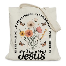 LUERHUI Aesthetic Christian Gifts Tote Bag for Church, Bible Verse Floral Tote bag for Women