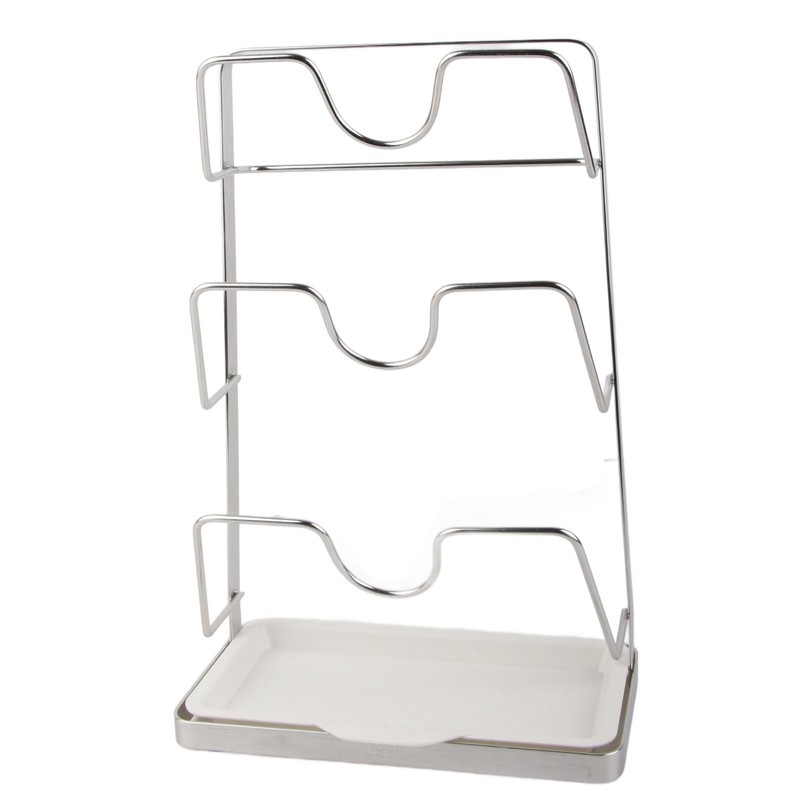 Wall Mounted Pot Lid Rack 304 Stainless Steel Punch Free