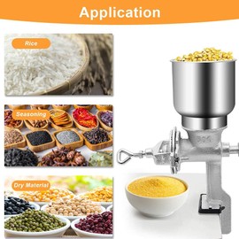GOTOTOP Hand Crank Grain Mill Grain Grinder Machine Corn Nut Flour Mill Kitchen Tool Equipment for Wheat Nuts Food Seeds with Table Clamp 12.6 x 16.9inch