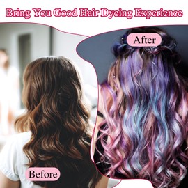 Bewudy 12 Pcs 4 Sets of Highlighting Caps with Hooks, Hair Coloring Frosting Dye Kit for Salon Hairdressing (Pink)