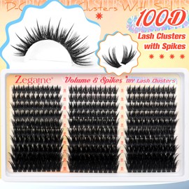 Manga Lash Clusters 100D Eyelash Clusters Volume Lash Clusters With Spikes 300Pcs 13-21MM Long Cluster Eyelash Extensions Salon-Level Thick Individual Lashes by Zegaine