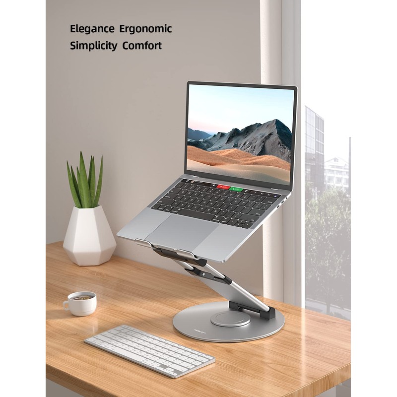 Nulaxy Telescopic 360 Rotating Laptop Stand for Desk Adjustable Height