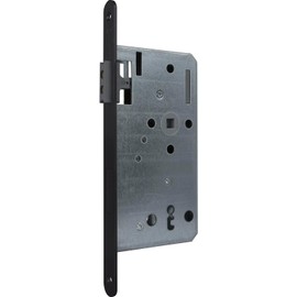 KFV BB 72 mm Magnetic Latch Door Lock Mortise Lock Magnetic DM 55 Round Stainless Steel Painted Black