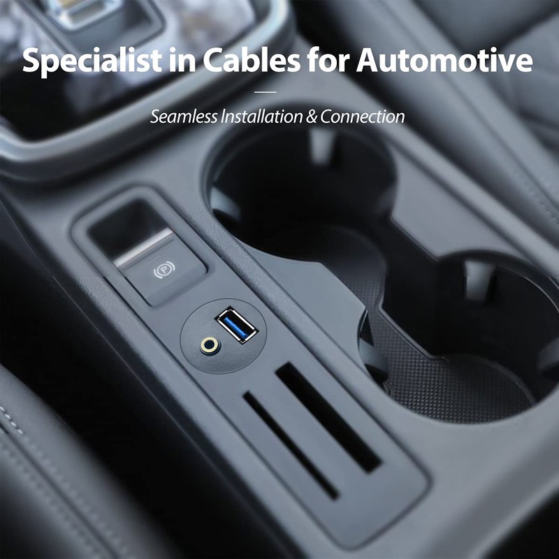 URWOOW 1M 3ft 3.5mm & USB 3.0 AUX Extension Mount