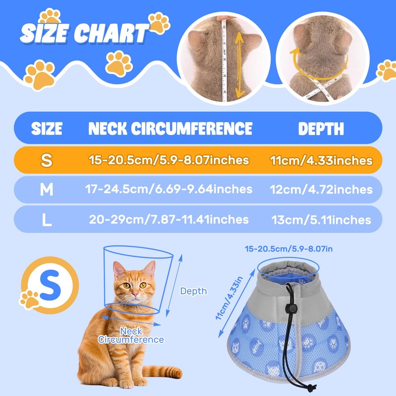Cat Collar, Recovery Collar, Soft Cat Protective Collar for After