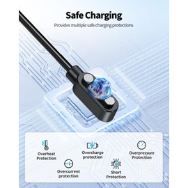 KONXISA 1_Pack Charger Cable for ‎Motivaris ‎IDW25 1.83" Smartwatch, Charging USB Cable with Magnetic Adsorption, Universal Magnetic Charging Cord with High Durability, Lightweight and Easy to Carry