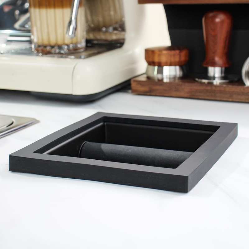 DIBTSA Espresso Coffee Ground Knock Box Chute, Built-in Desktop Waste